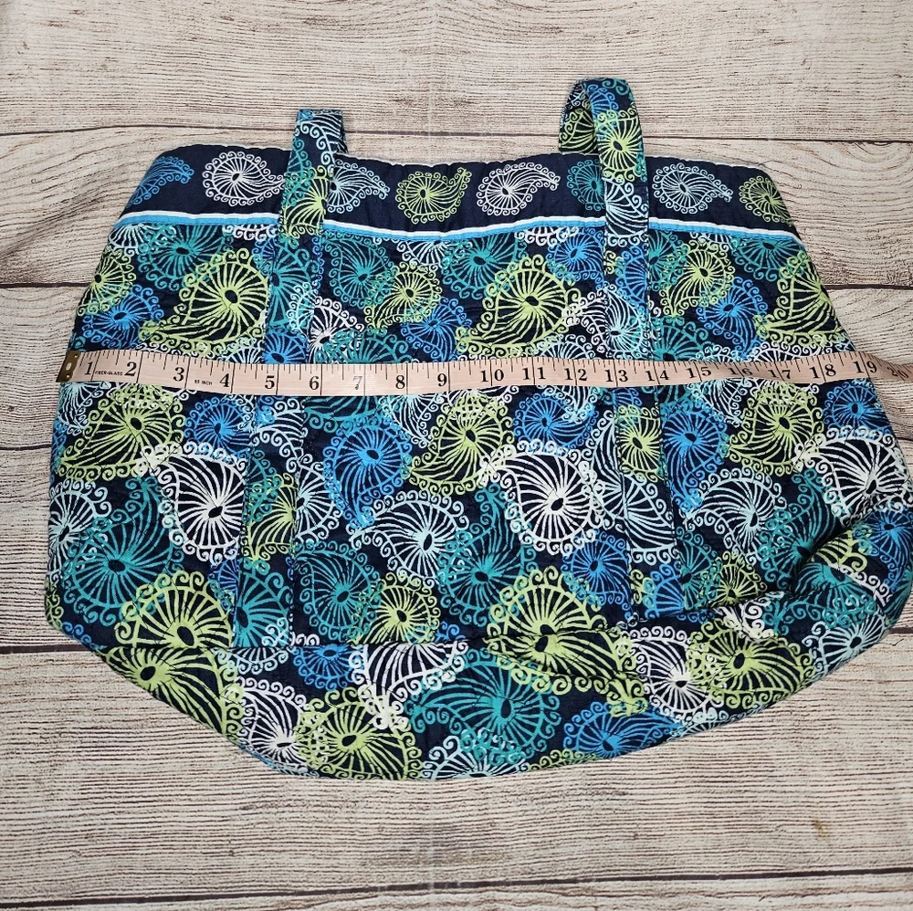 Vera Bradley Blue Teal Paisley Cotton Tote Bag